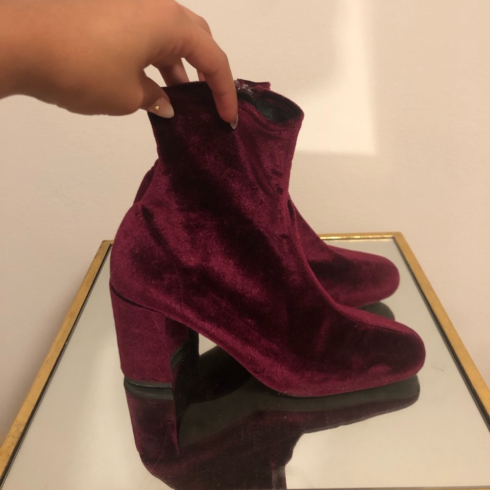 Jeffrey Campbell velvet booties